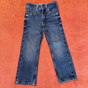 EUC WRANGLER 20X JEANS, MED WASH, SIZE 4T, ADJUSTABLE WAIST